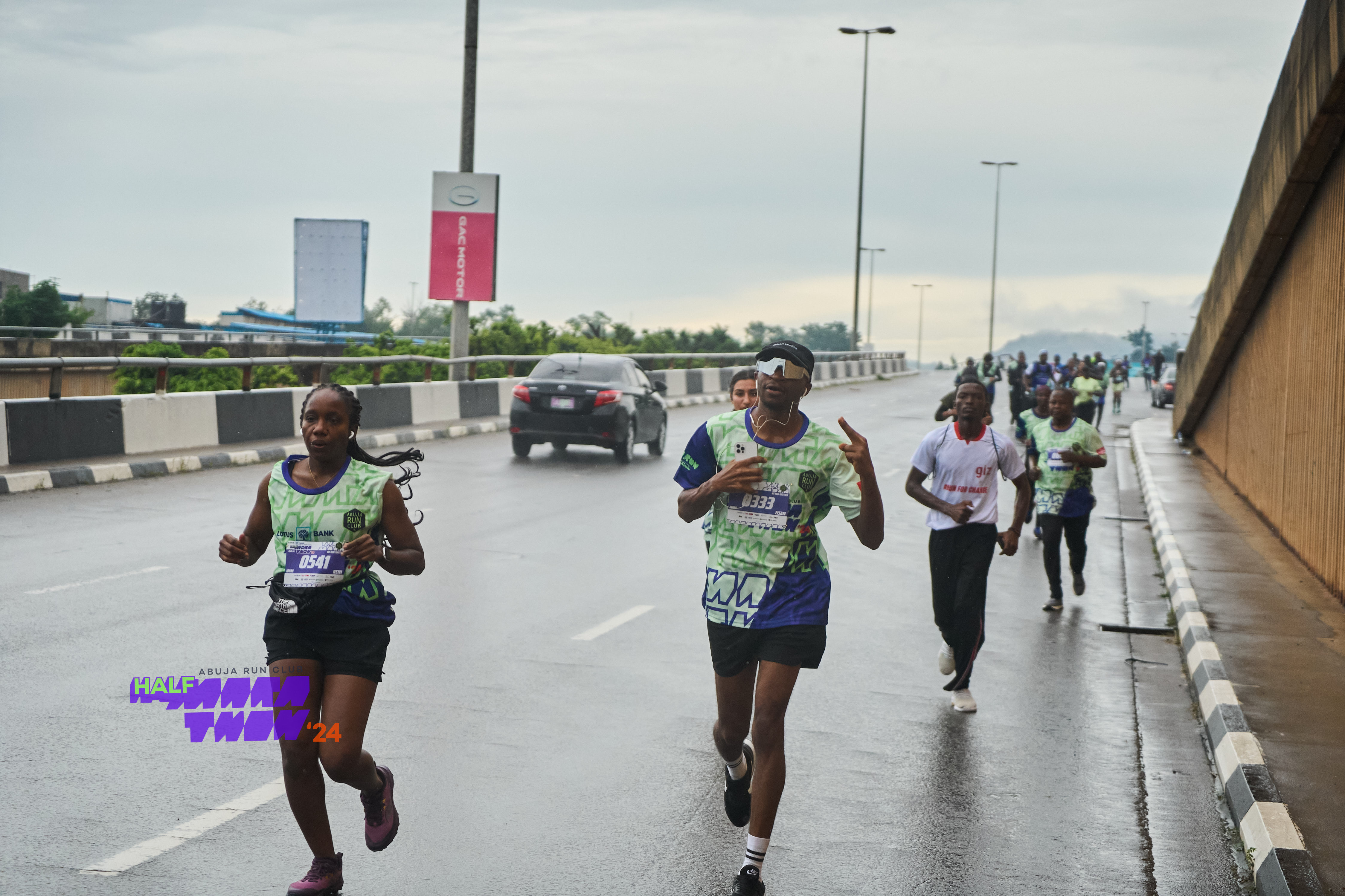 Strong strides during the race